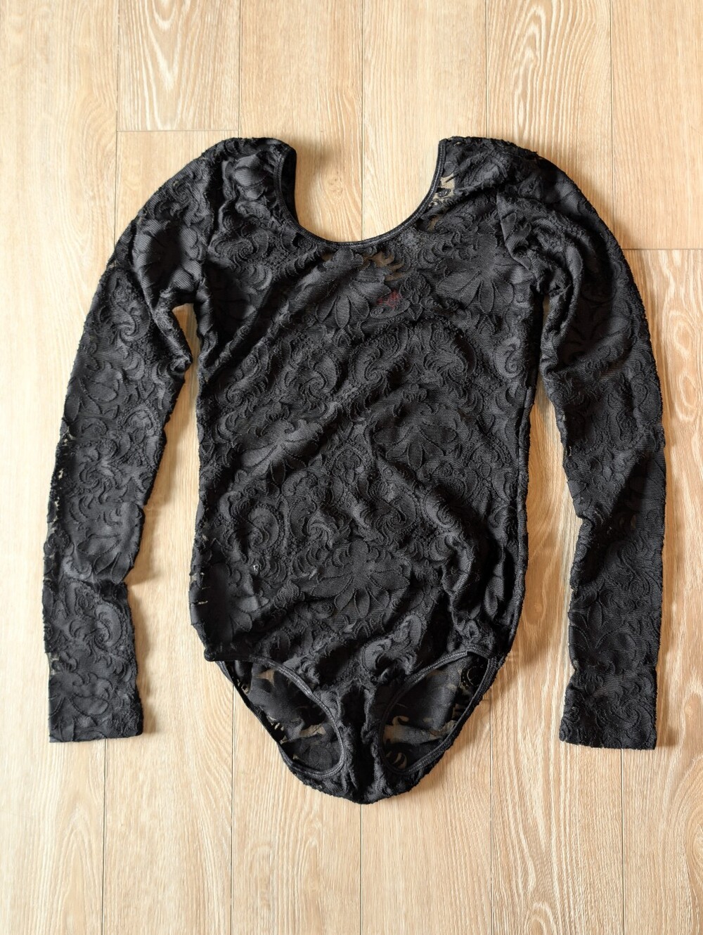 Folter vintage Y2K black lace long-sleeved bodysuit SMALL